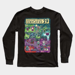 Adulting Level 29 Completed Birthday Gamer Long Sleeve T-Shirt